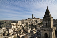 Sassi di Matera: La Cattedrale vista dal campanile di S. Pietro Barisano
